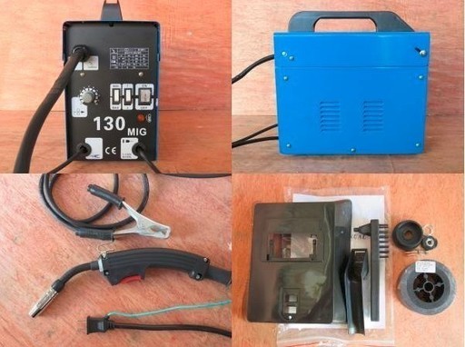 6ヶ月保証付 MIG130 ノンガス半自動溶接機 最大出力120A 単相200V(50/60Hz)