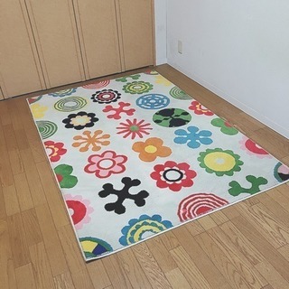 IKEA イケア ラグ 花柄 