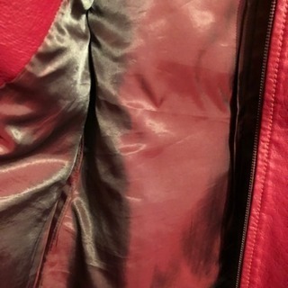 【再値引き!!・美品】レザーブルゾン リアルピッグ M レッドの画像