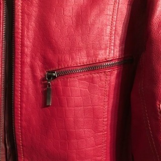 【再値引き!!・美品】レザーブルゾン リアルピッグ M レッドの画像