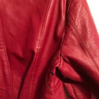 【再値引き!!・美品】レザーブルゾン リアルピッグ M レッドの画像