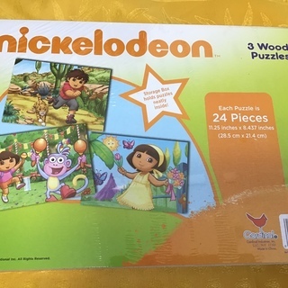 新品 ！ドーラ と ディエゴ  木のパズル の画像