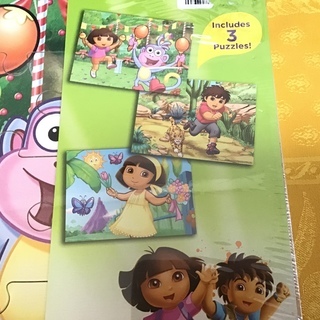 新品 ！ドーラ と ディエゴ  木のパズル の画像