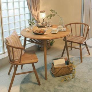 モモナチュラル ダイニングテーブル 95㎝ 円形テーブル、丸テーブル