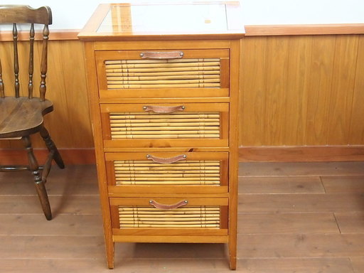 アジアン調家具 木製 小型収納 家具 引出し４段 KOIZUMI コイズミ 89ｘ40ｘ50アジアン調家具 棚　シェルフ　多久佐賀小城唐津