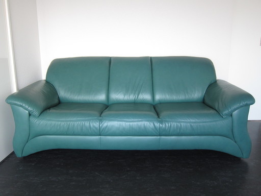 総本皮　ソファー　3人用　グリーン　売ります