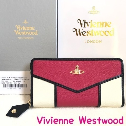 ヴィヴィアンウエストウッド 財布 正規品 新品 レディース ピンク ホワイト