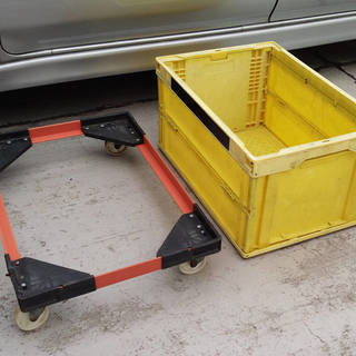 《姫路》【コンテナ付き】運搬台車w735mm xd490mm x...