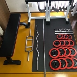 ダンベル、バーベル、ベンチ等のセット