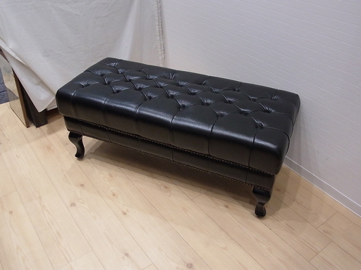 ヴィンテージ チェスターフィールド ベンチソファ レザー アンティーク