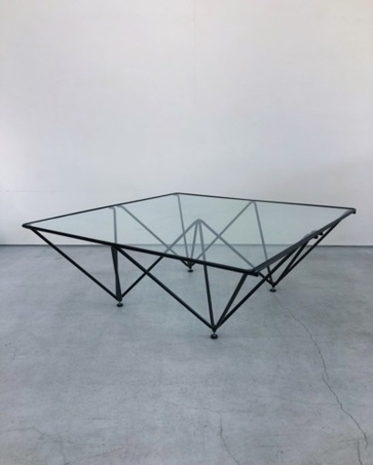 値下げヴィンテージデザイナーテーブルアンティークガラス