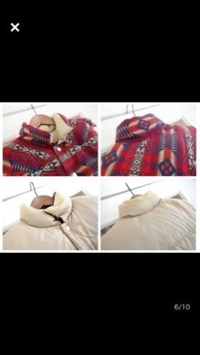 【PENDLETONｘBEAMS】限定コラボ)Mダウンベスト インディゴ柄レッド　受渡し決定