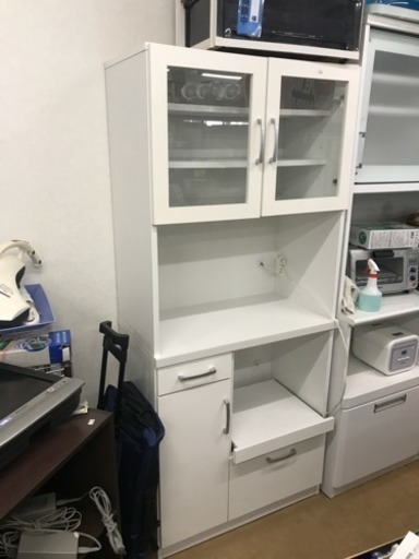 ホワイト食器棚　中古　リサイクルショップ宮崎屋19.8.20