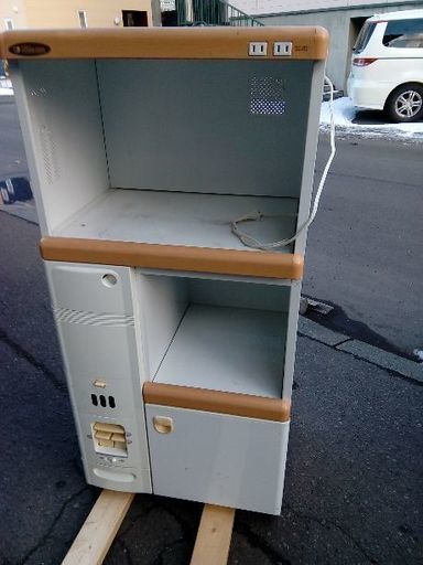 電子レンジ炊飯器収納キャビネット