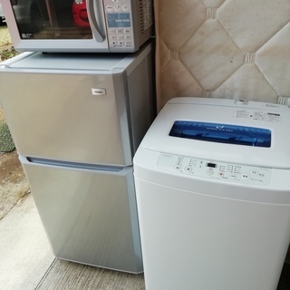 単身家電3点セット　ハイアール２ドア冷蔵庫・サンヨーオーブンレン...