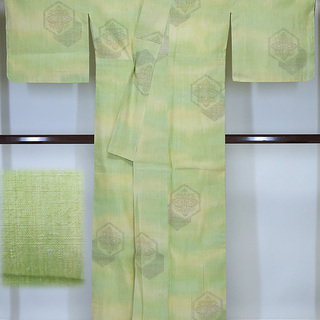 中古　重要無形文化財　本場結城紬　80亀甲　証紙なし 　（k3239730-1990rymj ）の画像