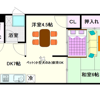 【南海ビル】7号タイプ！2ＤＫタイプ！小型犬飼育ＯＫ☆