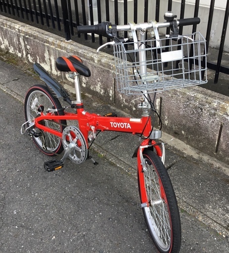 KCD製折りたたみ自転車 20インチ TOYOTA 新品・未使用 新品同様＞20インチ・折り畳み自転車・シマノ7段変速・レッド・TOYOTA