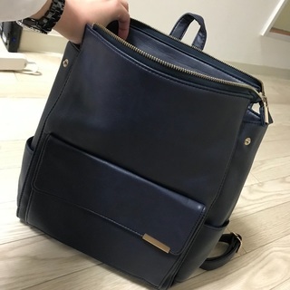 リュック ネイビー 合皮