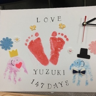 赤ちゃんと作る世界にひとつだけの手作り時計作り