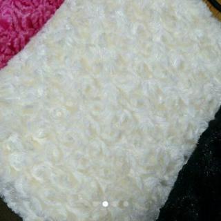 ボア生地 3点セット ピンク ブラック ホワイトの画像