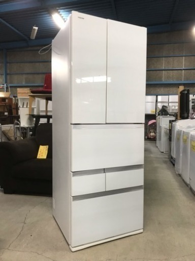 美品！2019年2月購入 東芝 ノンフロン冷凍冷蔵庫 GR-P550FW(UW) 551L 6ドア ベジータ