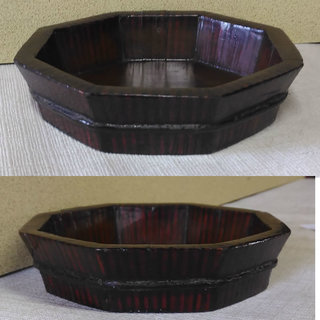 寄せ木盆② 急須盆 唐物 茶道具 a602の画像