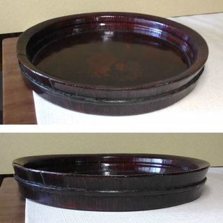 寄せ木盆⑤ 唐物 茶道具 a605の画像