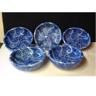 古伊万里 鉢 ② 5客 麺鉢 丼鉢 多様鉢 饂飩鉢 染付 深鉢 ...