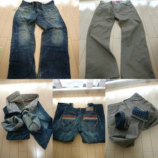 【さらに値引きしました!!】メンズ　EDWIN32インチ　ジーンズ・デニム・パンツの4本まとめてドーン♪　私はもう穿けません(笑)の画像