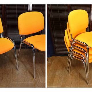 Ｃ29 会議用 ミーティング用 スタッキングチェア4脚セットの画像