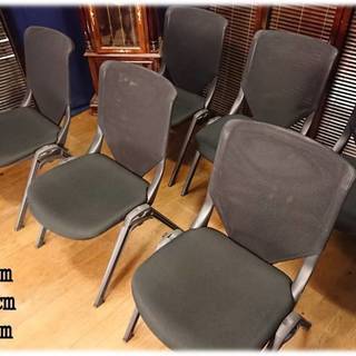 Ｃ30 美品 会議用 ミーティング用 ブラック スタッキングチェア 6脚セットの画像