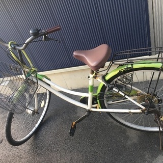 ママチャリ 自転車 黄緑