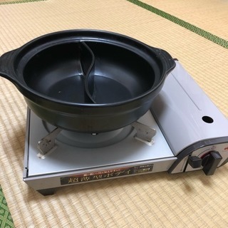 カセットコンロ&2色土鍋セット
