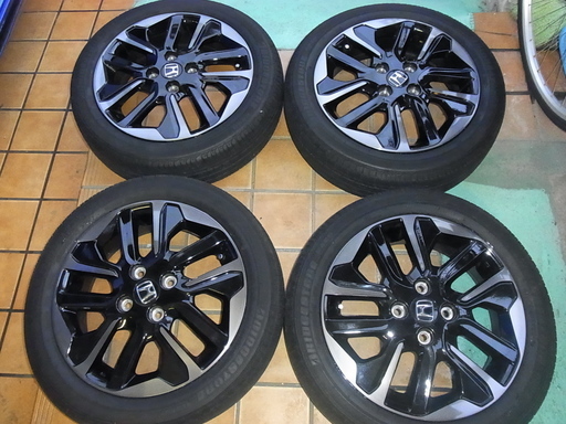 ●N-WGN Custom 特別仕様車 ターボ SS 15インチアルミホイール（ベルリナブラック塗装＋切削＋ブラッククリア塗装）美品　ｘ　4本