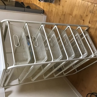 【中古】IKEA ALGOT メッシュバスケット付き６段の画像