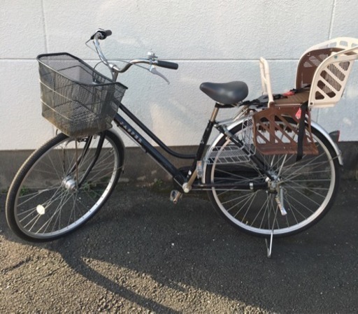 ママチャリ 3段階ギア変速 LEDオートライト 防犯登録証あり 取り扱い説明書あり 自転車 JASPER 27インチ 子供乗せ