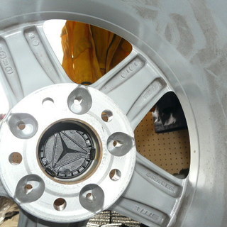 【純正戻しなどに】 ●メルセデスベンツ SLK ●ミシュラン F/205/55/16 R/225/50/16 ●ベンツ純正アルミホイール ●4本セット ●センターキャップ付 の画像