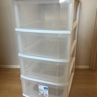 【完売御礼】アイリスオーヤマ◆幅約41×奥行約51.5cm◆ウッドトップチェスト CLZ-504P ホワイト／ナチュラルの画像