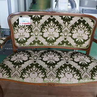 RC444 ロココ 調 猫脚 2人掛け アンティークソファー