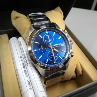 札幌 新品 SEIKO/セイコー スピリット SBTR023 クォーツ 文字盤ブルー クロノグラフ メンズ時計 8T63/日本製 42mm