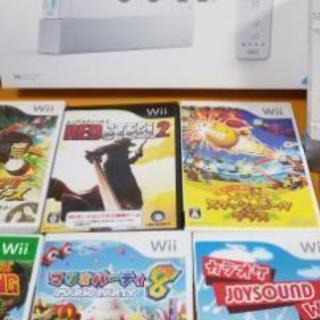[今週限定]最終値下げ！任天堂Wii本体+付属品+ソフト8本+ハンドル2個のお得セット！の画像