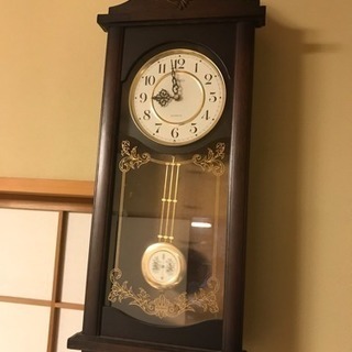 seiko  クオーツ  柱振り子時計 木製