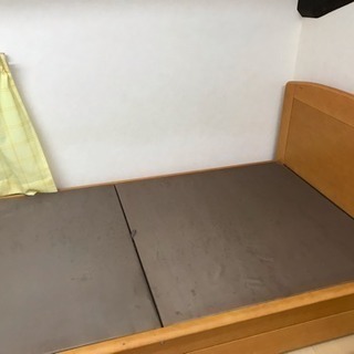 中古シングルベット   引き出し付   ミディアムオーク