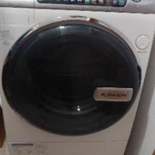 中古 SHARP シャープ ドラム式洗濯乾燥機 ＥＳーＶ３００ーＷ 左開き ２００９年製 引き取り限定 現状引渡し 難ありの画像