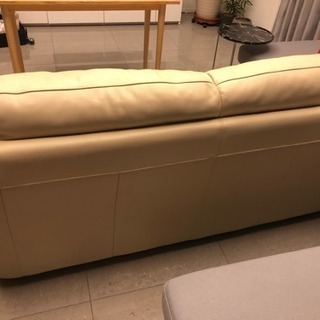 IDC 大塚家具 ソファ 本革 レザー ベージュ 2人がけ 3人がけ