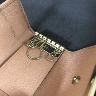 GUCCI グッチ GGキャンバス×ピンクレザー 6連キーケース ワケあり品の画像