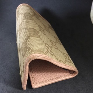 GUCCI グッチ GGキャンバス×ピンクレザー 6連キーケース ワケあり品の画像