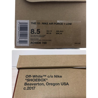 NIKE Air Force 1 low Off White Volt  ナイキ エアフォース 1 オフホワイト ボルト  Nike 黒タグ付き 26.5cm (US8.5)  新品未使用（正規品）の画像