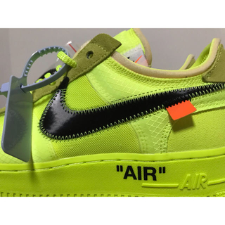 NIKE Air Force 1 low Off White Volt  ナイキ エアフォース 1 オフホワイト ボルト  Nike 黒タグ付き 26.5cm (US8.5)  新品未使用（正規品）の画像